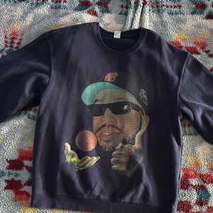 Men's Navy Graphic Crewneck Sweater